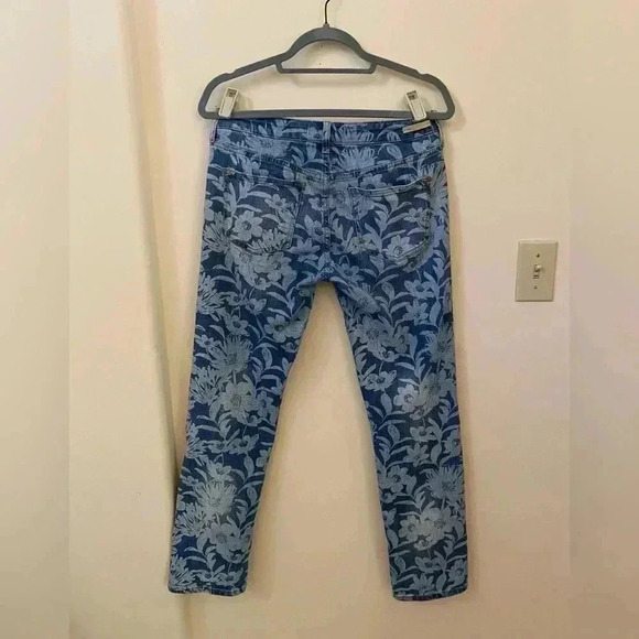 ANTHROPOLOGIE PILCRO AND THE LETTERPRESS SLIM BOYFRIEND FADED DENIM FLORAL JEANS - Picture 6 of 11